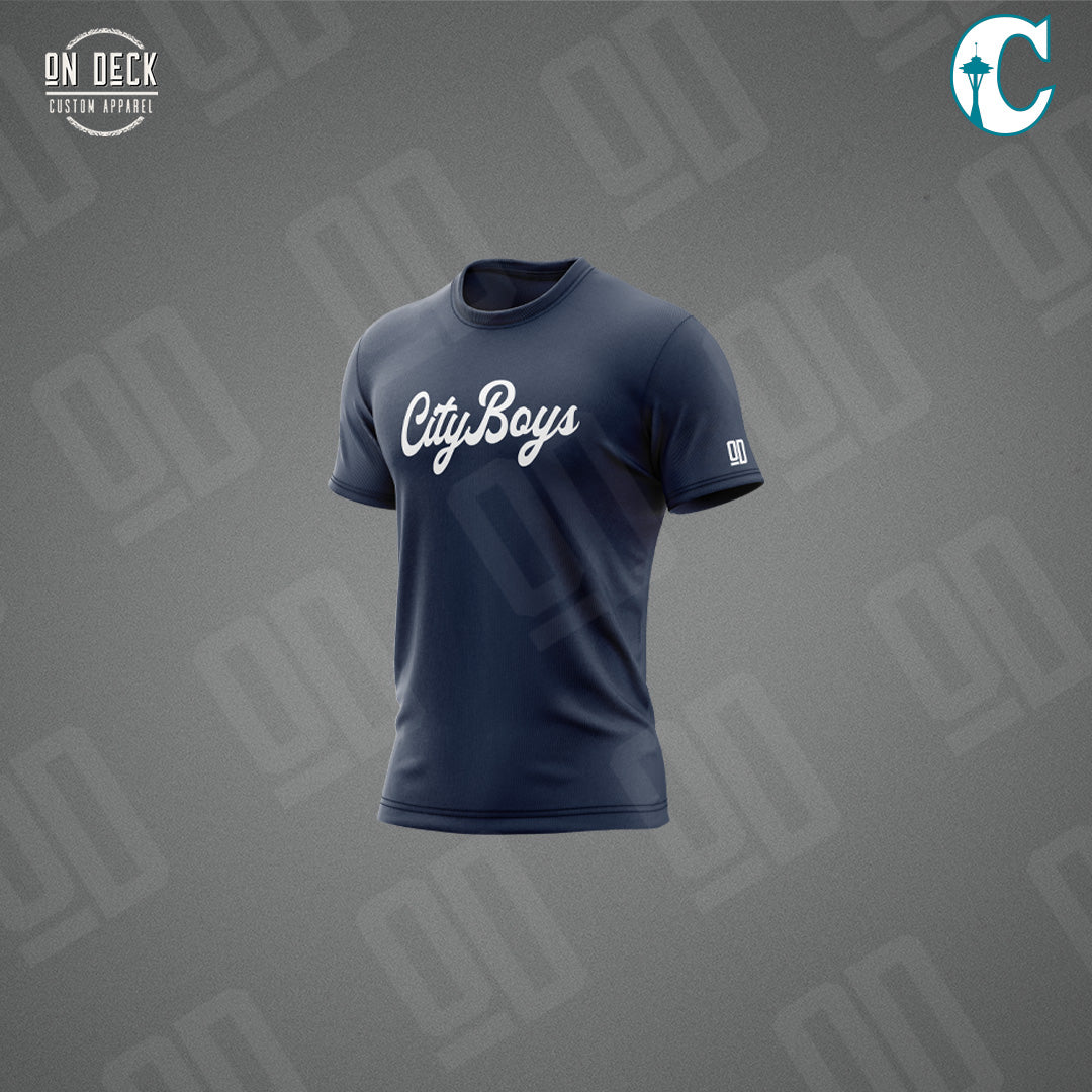 ADULT ACT Navy Pro Team Short Sleeve (Printed Logo)-City Boys