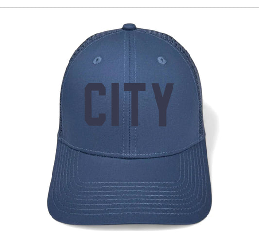 City Trucker Fan Hat- Navy on Navy