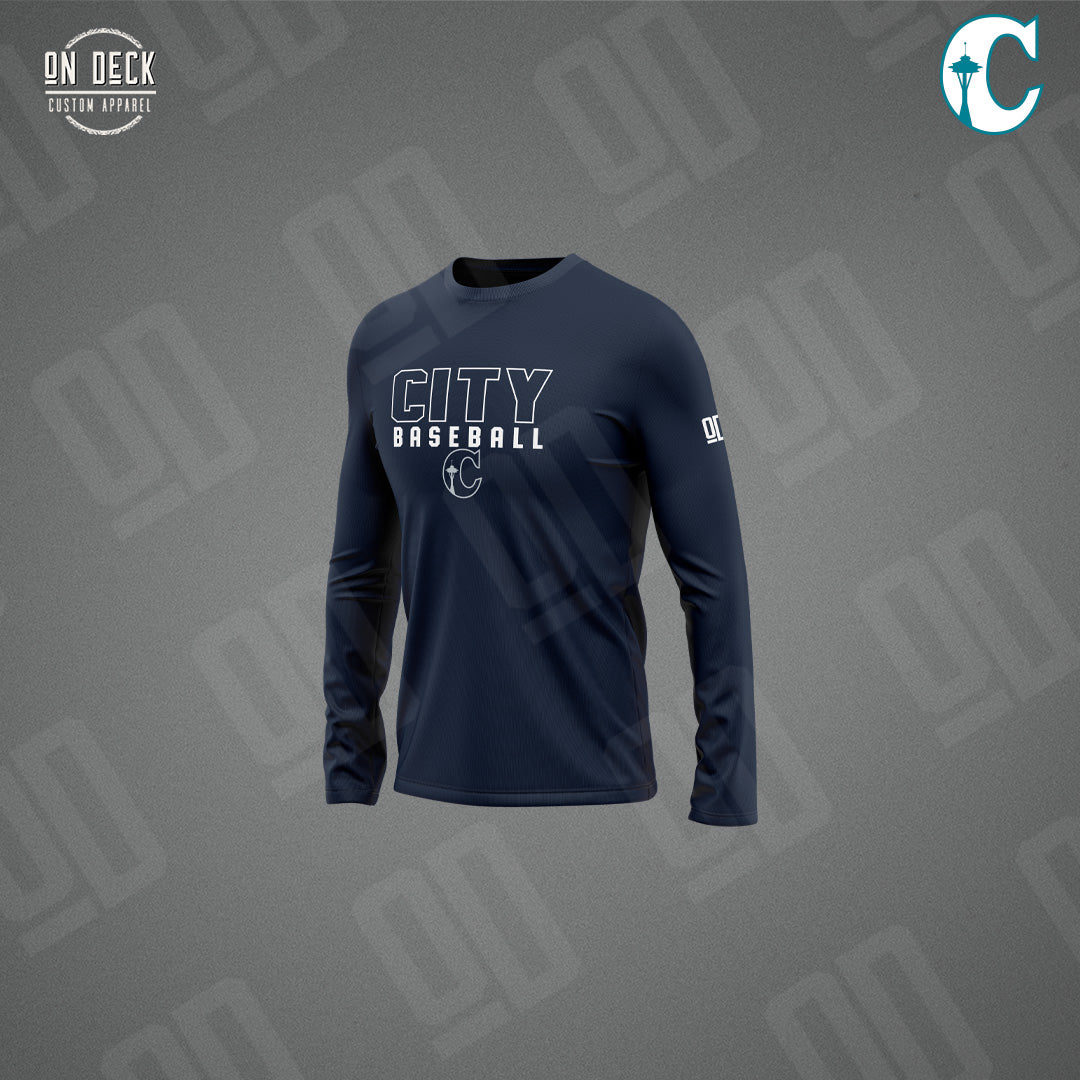 ADULT ATC S350LS Performance Long Sleeve Shirt (Printed Logo)-City Baseball With LOGO