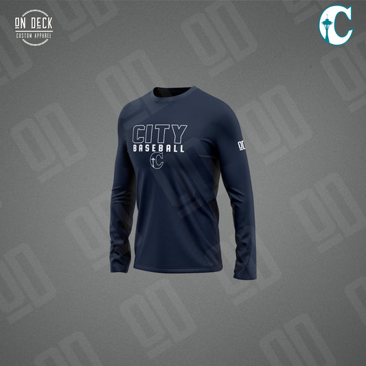 ADULT ATC S350LS Performance Long Sleeve Shirt (Printed Logo)-City Baseball With LOGO